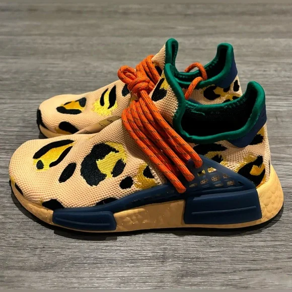 Mens Size 8.5 - Pharrell x Adidas NMD Human Race Animal Print Pulse Amber